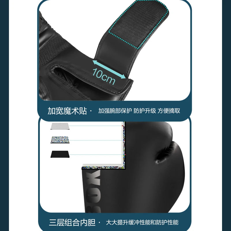 Pro Boxing Gloves For Women Men Sanda Training Sandbags Muay Thai Combat Fight Adults Kickboxing Gloves